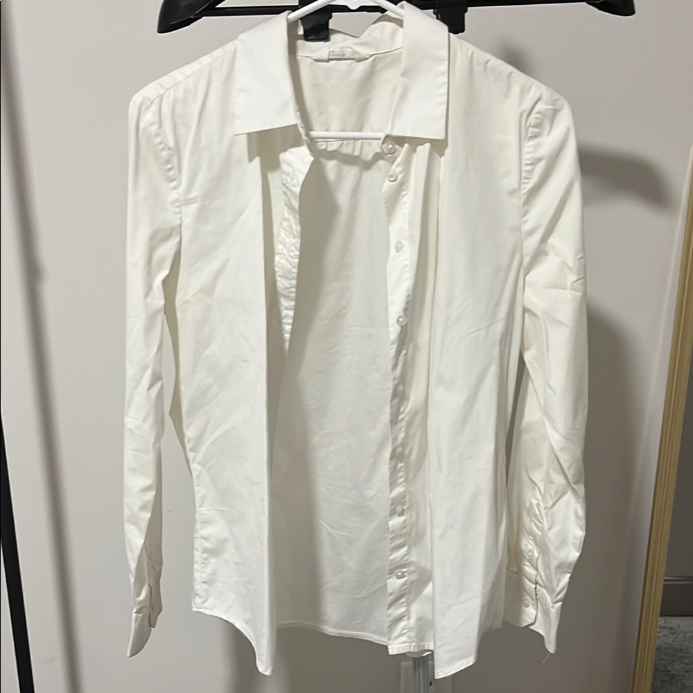 White Classic Blouse with Long Sleeves